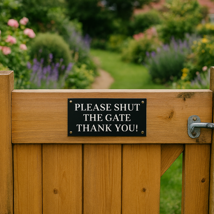 Please Shut the Gate Sign – Durable Outdoor Gate Warning Plaque