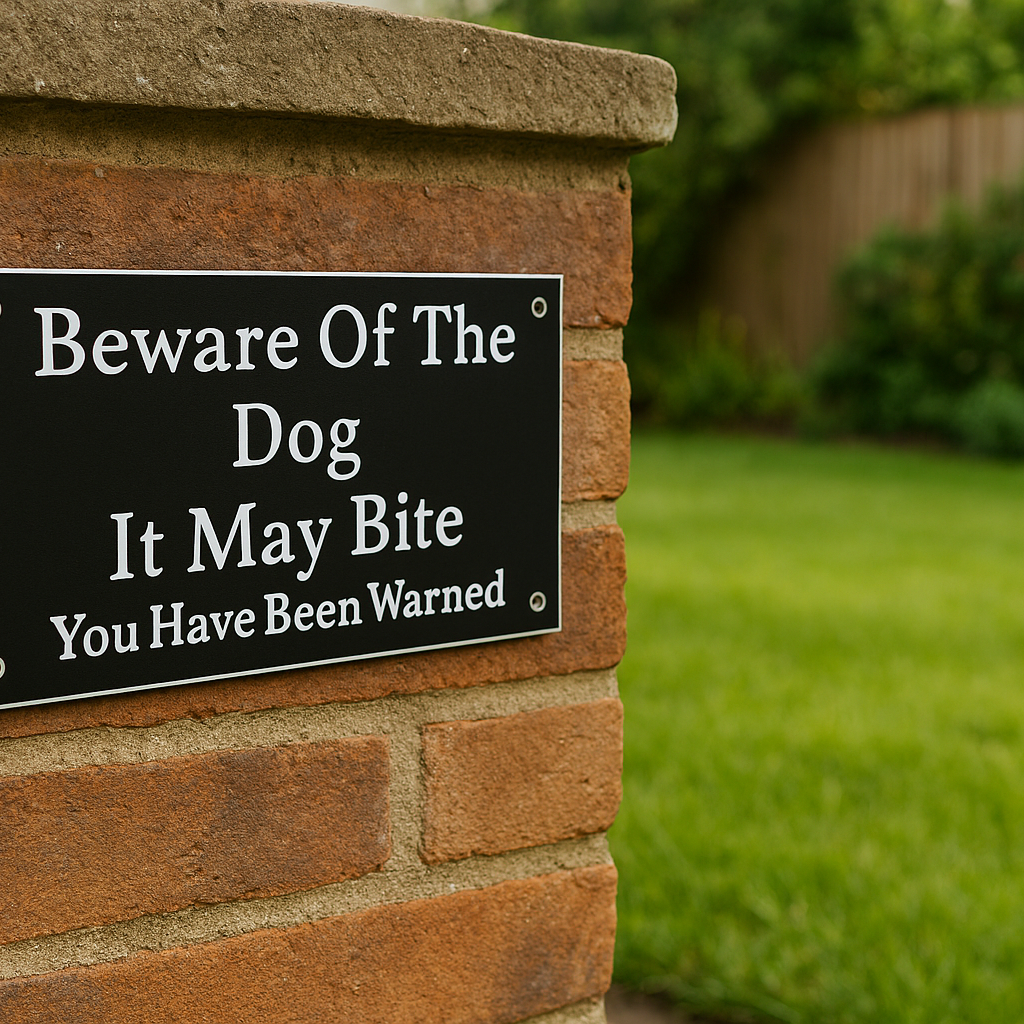 Beware of the Dog Sign – Warning Plaque for Gates & Fences (It May Bite)